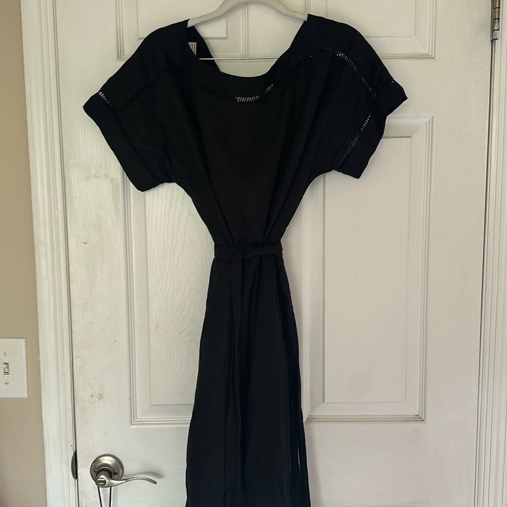 Never worn black linen tie Ann Taylor dress